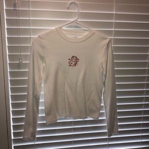 PACSUN White Long Sleeve with Cute Devil